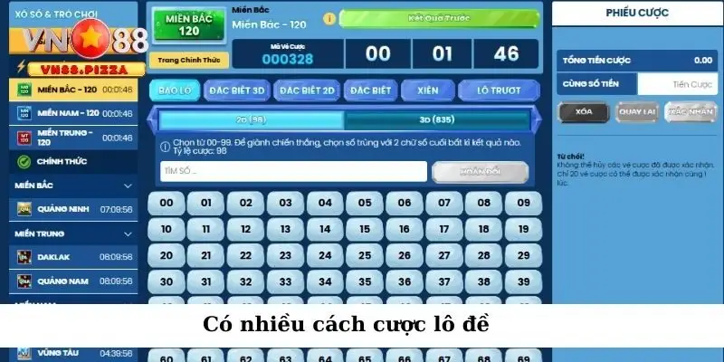Có nhiều cách cược lô đề
